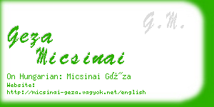 geza micsinai business card